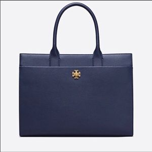 Worn once…Tory Burch large navy Kira Tote bag